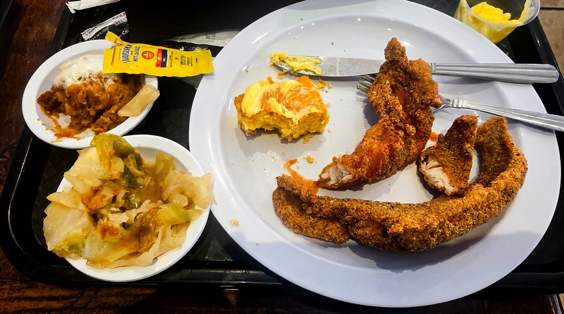 Fried fish and étouffée